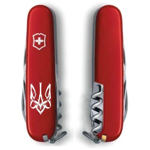 Ніж Victorinox Camper Україна Червоний "Тризуб Готичний білий" (1.3613_T0630u) - изображение 2