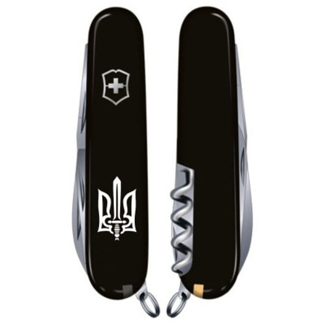 Ніж Victorinox Huntsman Ukraine Black "Тризуб ОУН" (1.3713.3_T0300u) - изображение 2