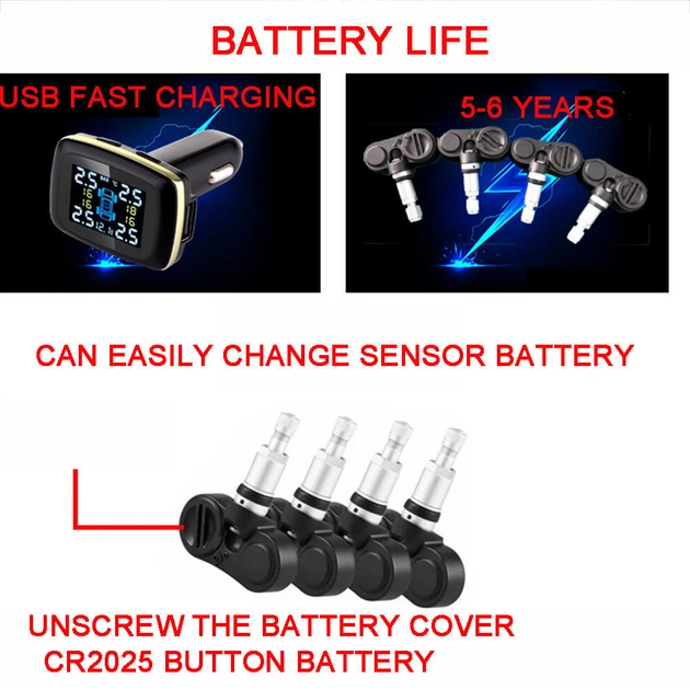 Система контролю тиску в шинах TPMS РК USB TP620, внутрішні датчики. Вимірювання тиску в колесах контроль стійкості автомобіля на дорозі. - изображение 2