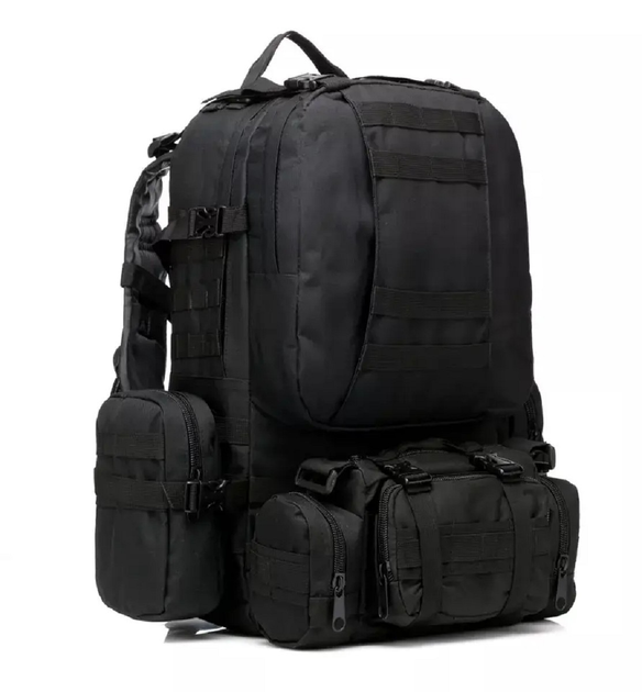 Рюкзак тактический TactPro 55 л с подсумками черный (R000148) - изображение 2