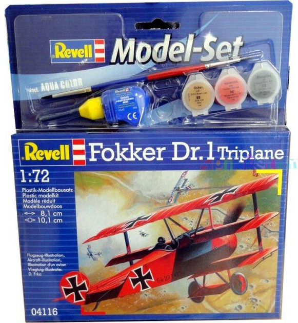 Model Set Літак 1:72 Revell Fokker DR.1 Triplane (64116) - зображення 2