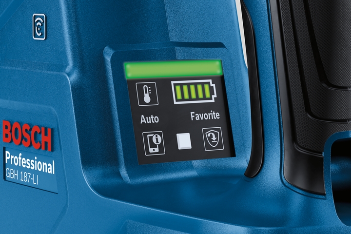 Бесщеточный аккумуляторный перфоратор Bosch GBH 187-LI с 1 аккум. GBA 18V 5.0Ah, GAL 1880 CV в кейсе (0611923022) - изображение 7