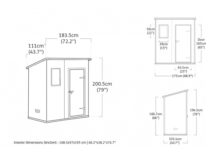 Садовий будиночок Manor Pent 6 × 4 сарай пластиковий беж Keter 255141 - изображение 6