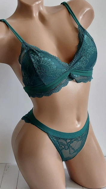 Комплект нижнего белья бюстгальтер и трусики New Style S/M зеленый (2-211) - изображение 3