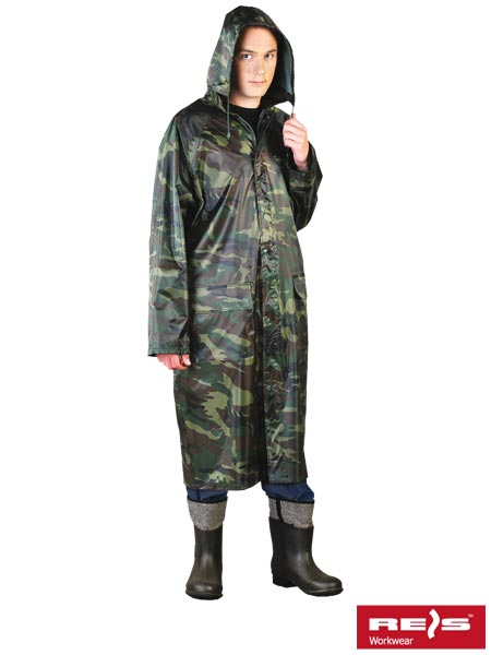 Плащ дождевик с карманами и капюшоном с отверстиями для вентиляции размер L Reis PPNP MO Зеленый камуфляж Хаки - изображение 1