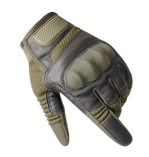 Захисні рукавички повнопалі FQMILITAR004 на липучці Оливковий XL (Kali) - зображення 1