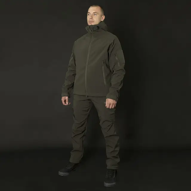 Універсальний чоловічий костюм водонепроникний вітрозахищений Softshell Gen.II куртка і штани оливкові утеплені з мікрофлісовою підкладкою L (Kali) - зображення 5