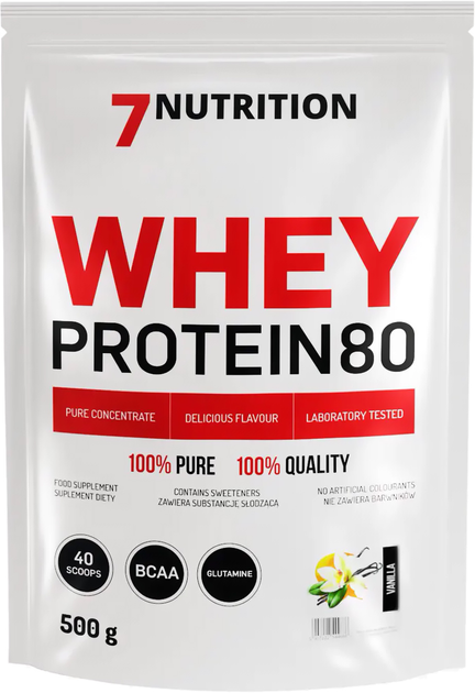 Białko 7Nutrition Whey Protein 80 500 g Wanilia (5907222544686) - obraz 1