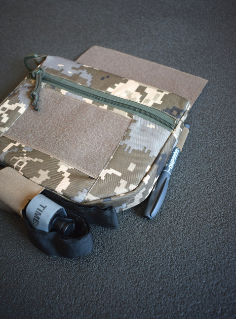 Напашник сумка, паховый подсумок тактический утилитарный с креплением к плитоноске на велкро Пиксель - изображение 2
