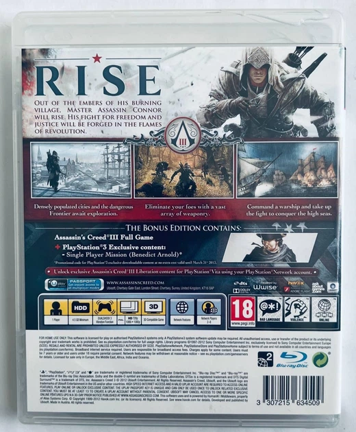 ROZETKA » Assassin's Creed III PS3 Exclusive Edition, Б/У