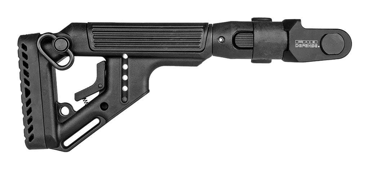 Складной приклад FAB Defense UAS-AKMS P для АКМС с регулируемой щекой (полимер) черный - изображение 2