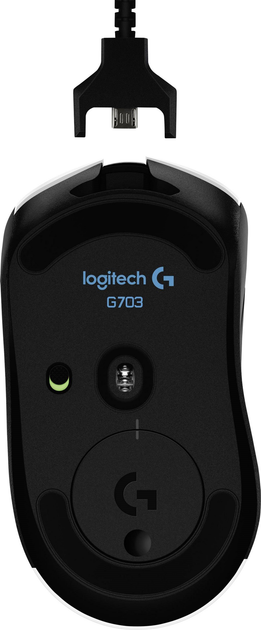 Миша Logitech G703 Hero 16K Lightspeed Gaming Mouse Wireless/USB Black (910-005640) - зображення 6