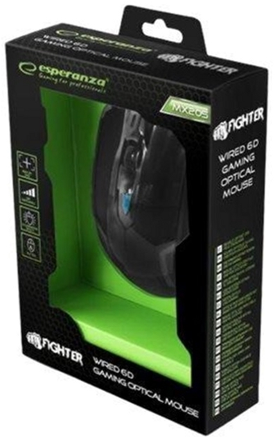 Mysz Esperanza MX205 Fighter USB Black/Blue (EGM205B) - obraz 4