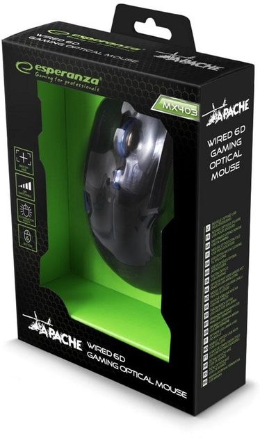 Mysz komputerowa Esperanza MX403 Apache USB Czarno/Niebieska (EGM403B) - obraz 5
