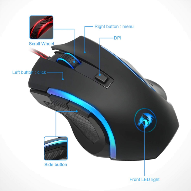 Миша Redragon Nothosaur USB Black (RED-M606) - зображення 8