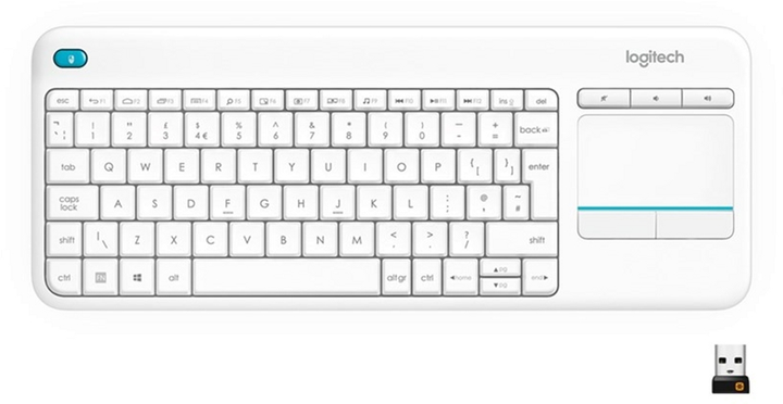 Klawiatura bezprzewodowa Logitech Touch K400 Plus Biała (920-007146) - obraz 1