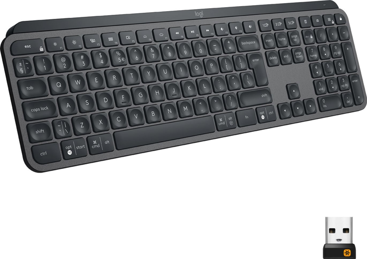 Klawiatura bezprzewodowa Logitech MX Keys Advanced Wireless Illuminated Graphite (920-009415) - obraz 1