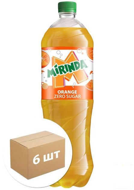 Вода газована без цукру Orange Zero ТМ "Mirinda" 2л упаковка 6шт ...