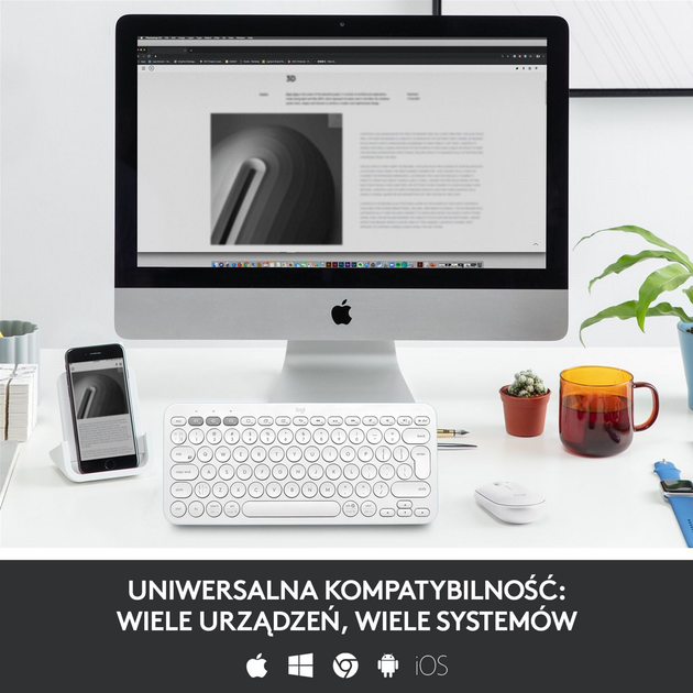 Клавіатура бездротова Logitech K380 для Mac Multi-Device Bluetooth Keyboard Offwhite (920-010407) - зображення 5
