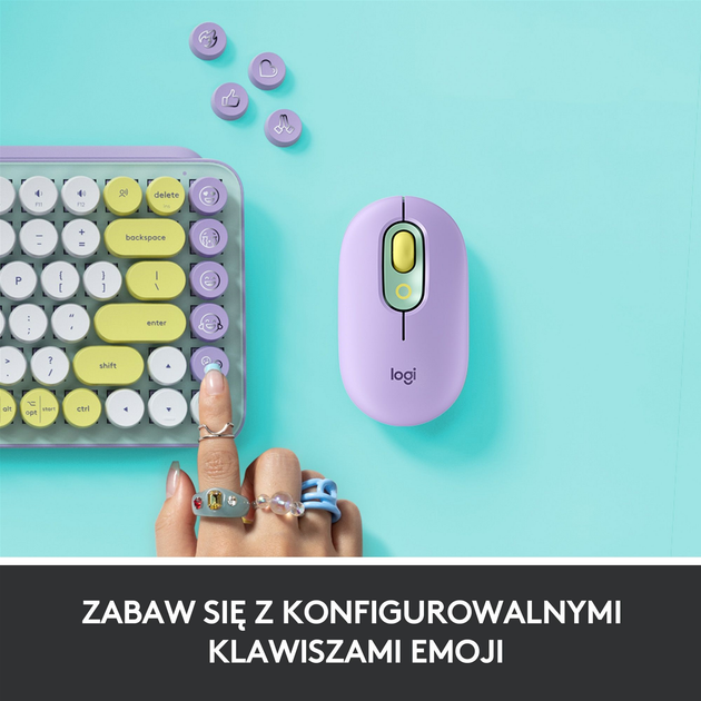 Klawiatura bezprzewodowa Logitech POP Keys Bezprzewodowa klawiatura mechaniczna Daydream Mint (920-010736) - obraz 3
