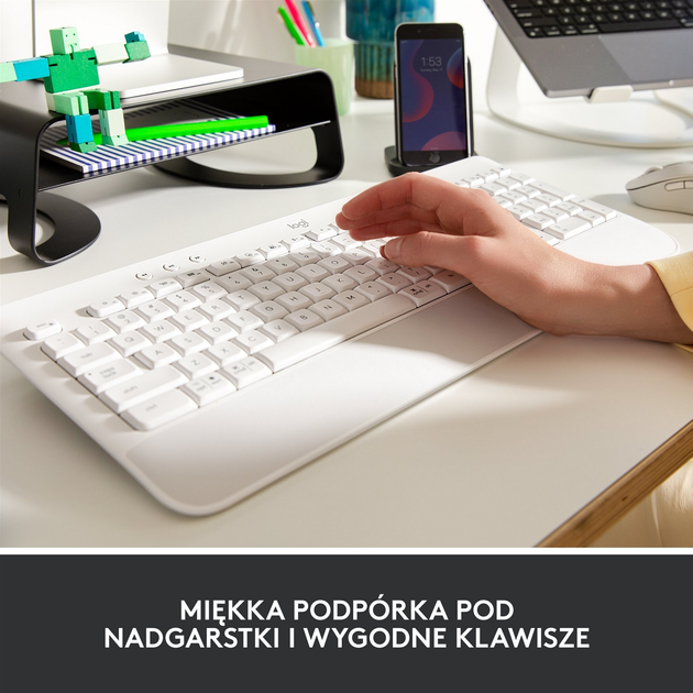 Klawiatura bezprzewodowa Logitech Signature K650 USB/Bluetooth Biała (920-010977) - obraz 6