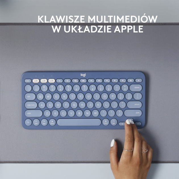 Klawiatura bezprzewodowa Logitech K380 for Mac Multi-Device Bluetooth Keyboard Blueberry (920-011180) - obraz 2