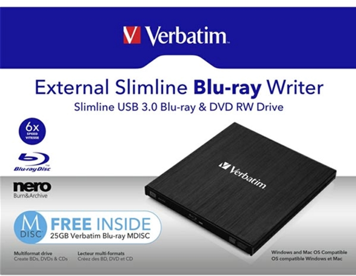 Zewnętrzna nagrywarka Blu-ray USB 3.0 Slimline firmy Verbatim (43890) - obraz 4