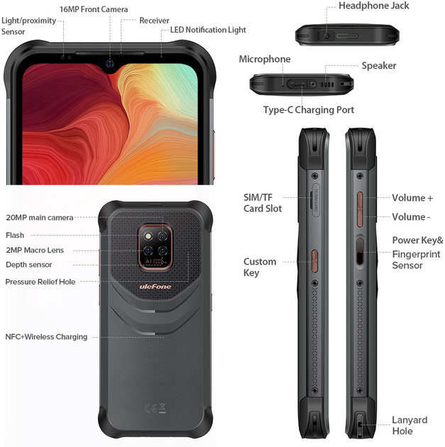 Smartfon Ulefone Armor 14 4/64GB Black (UF-PA14/BK) - obraz 10