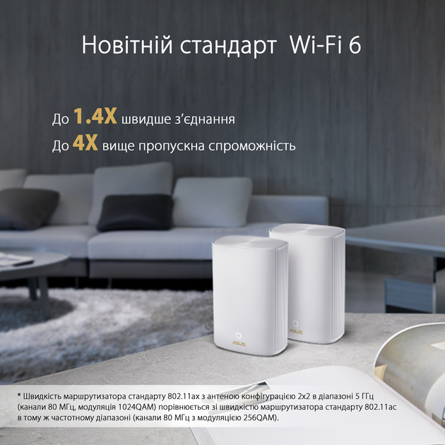 Маршрутизатор Asus ZenWiFi AX Hybrid XP4 1PK AX1800 White - зображення 6
