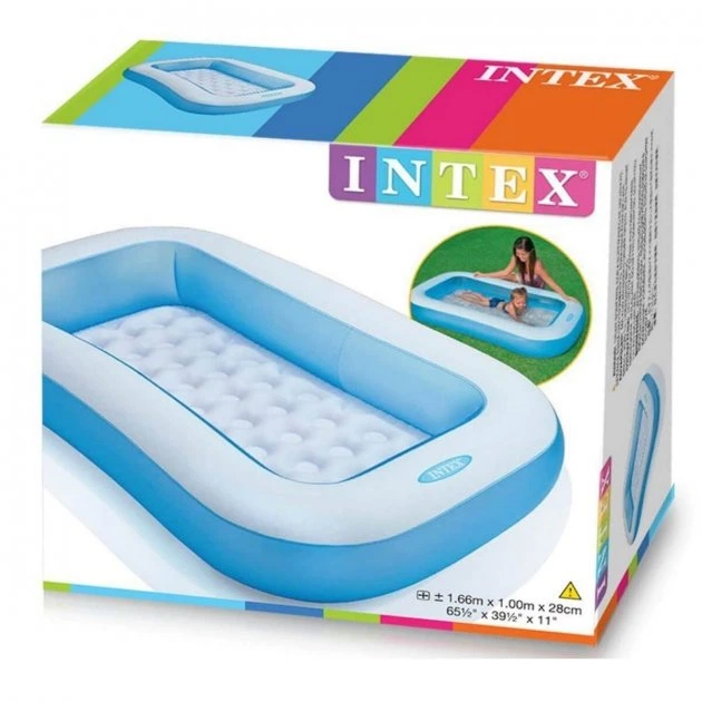 Надувний басейн дитячий від 2 років Intex 57403 166х100х28см з надувним дном 90л Блакитний - зображення 8