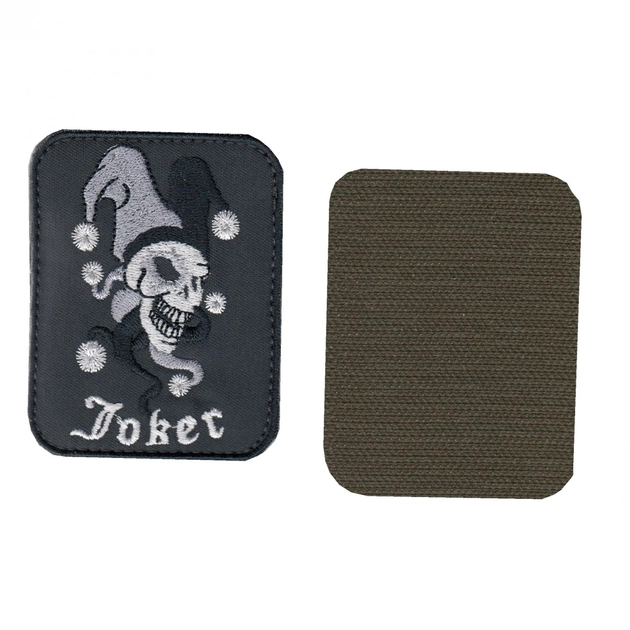 Шеврон патч нашивка на липучке Joker Джокер на сером фоне, 7см*9см, Светлана-К - изображение 1