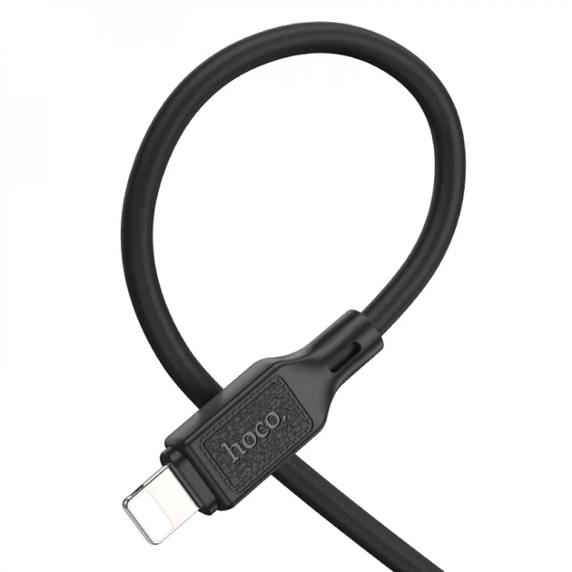 Кабель HOCO X90 Cool силиконовый зарядный дата-кабель PD-to-Lightning 3A/PD20W/1m. Черный - изображение 3