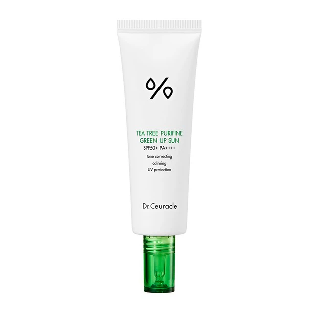 Сонцезахисний крем Dr.Ceuracle Tea Tree Purifine Green Up Sun SPF 50+ PA++++ 50 мл - Фото 1 Сонцезахисний крем Dr.Ceuracle Tea Tree Purifine Green Up Sun SPF 50+ PA++++ 50 мл - зображення 1