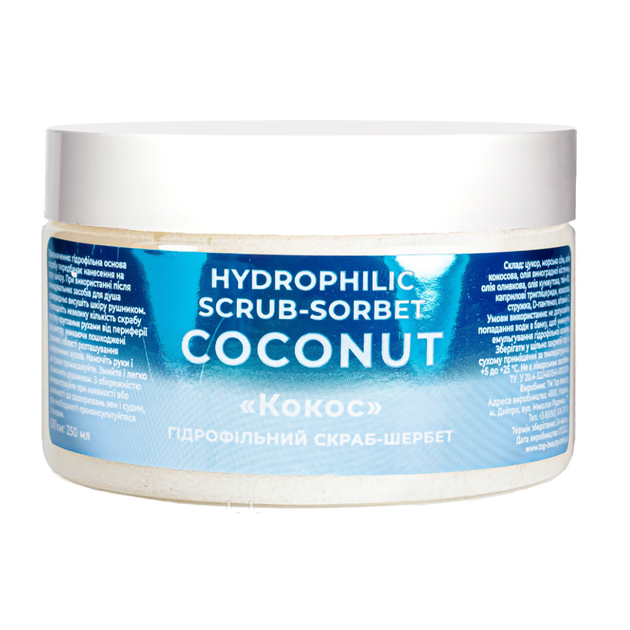Скраб-щербет гидрофильный для тела Кокос Top Beauty Hydrophilic Scrub-Sorbet Coconut 250 мл - Фото 2 Скраб-щербет гидрофильный для тела Кокос Top Beauty Hydrophilic Scrub-Sorbet Coconut 250 мл - изображение 2