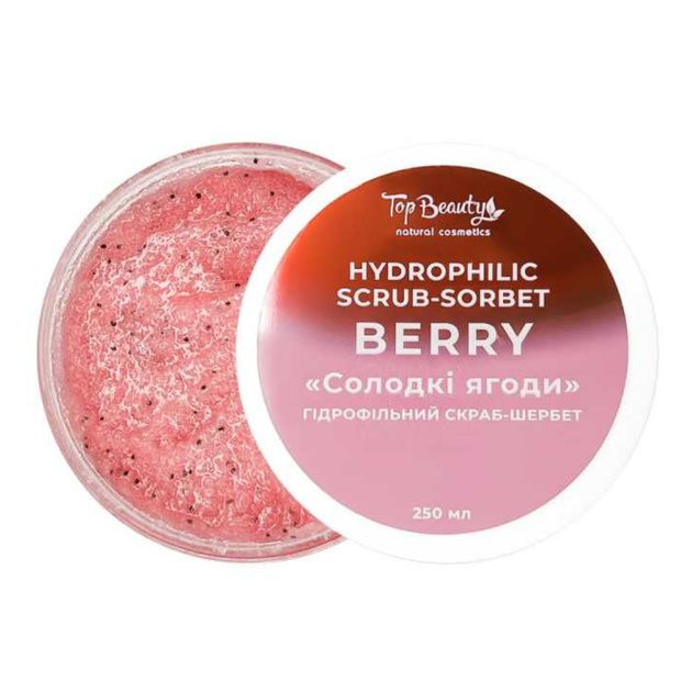 Скраб-щербет гидрофильный для тела Сладкие Ягоды Top Beauty Hydrophilic Scrub-Sorbet Berry 250 мл - Фото 1 Скраб-щербет гидрофильный для тела Сладкие Ягоды Top Beauty Hydrophilic Scrub-Sorbet Berry 250 мл - изображение 1