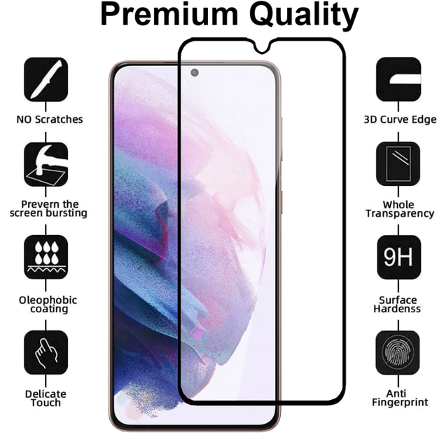 Защитное стекло 5D для Samsung Galaxy S21 SM-G991B - изображение 2