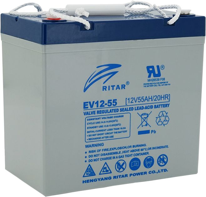 Тяговый аккумулятор Ritar EV12-55 12 В 55 Ач M5 Q1 229 x 138 x 216 мм ...