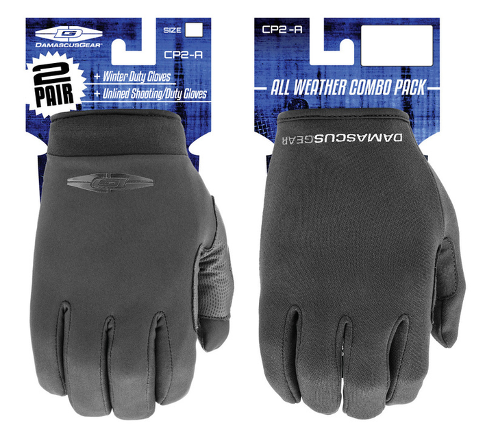 Комбинированный комплект тактических перчаток Damascus ALL WEATHER COMBO PACK CP2-A Large, Чорний - изображение 2