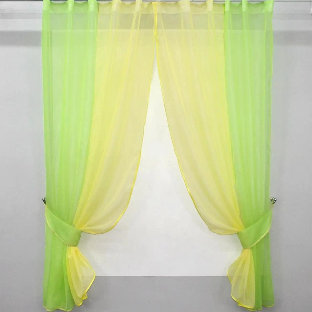 Акція на Кухонні штори VR-Textil 170х265 см Колір Салатовий з жовтим (50-101) від Rozetka