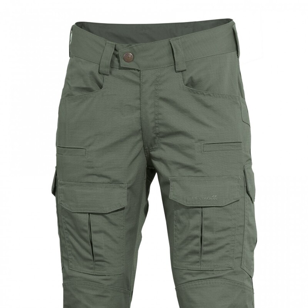 Тактичні військові штани Pentagon Lycos Combat Pants K05043 36/32, Camo Green (Сіро-Зелений) - зображення 2