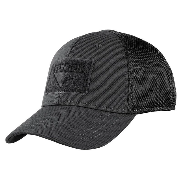 Тактичний кашкет бейсболка Condor FLEX TACTICAL MESH CAP 161140 Small, Чорний - зображення 1