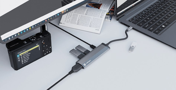 USB-C хаб NATEC Fowler Slim HDMI+USB Type-A+USB Type-C (NMP-1984) - зображення 4