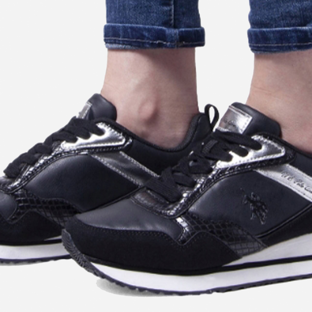 Sneakersy damskie U.S. Polo Assn Sneaker FEY003WBHN1 35 Czarne (8055197300084) - obraz 4