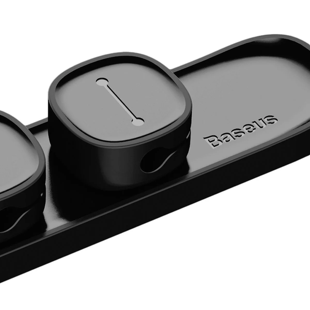 Магнітний органайзер для проводів Baseus Peas Cable Clip. Black - зображення 3
