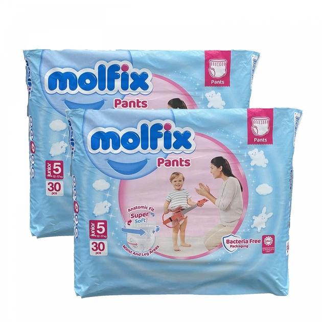 Підгузки-трусики Molfix 5 JUNIOR 12-17 кг 60 шт - Фото 1 Підгузки-трусики Molfix 5 JUNIOR 12-17 кг 60 шт - изображение 1