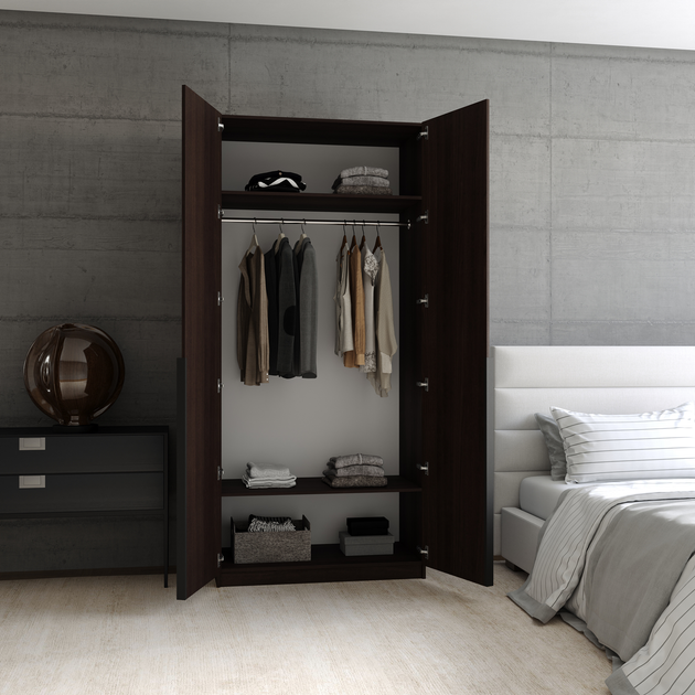 Распашный шкаф со штангой для одежды ForestWood 600х2200х500 Венге ...