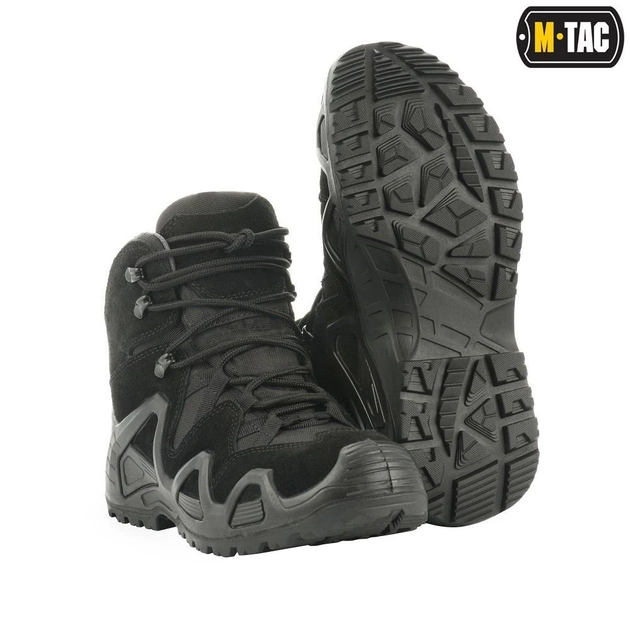 Водонепроницаемые ботинки (берцы) 45 размер (29 см) тактические (военные) треккинговые демисезонные Alligator Black (Черные) M-tac для ВСУ - изображение 1