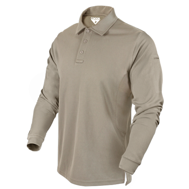 Тактическое поло с длинным рукавом Condor Performance Long Sleeve Tactical Polo 101120 Medium, Sand (пустельний) - изображение 1