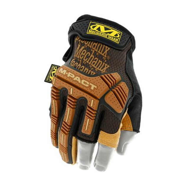 Рукавички Mechanix M-Pact Leather Fingerless Framer Gloves Mechanix Wear Brown S (Коричневий) Тактичні - зображення 1