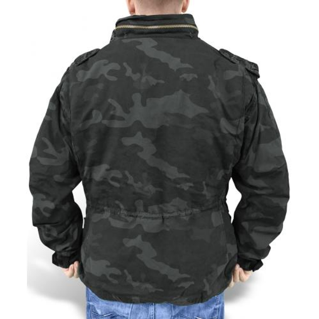 Куртка со съемной подкладкой Surplus Regiment M65 Jacket Surplus Raw Vintage Washed black camo L (Черный Камуфляж) - изображение 2